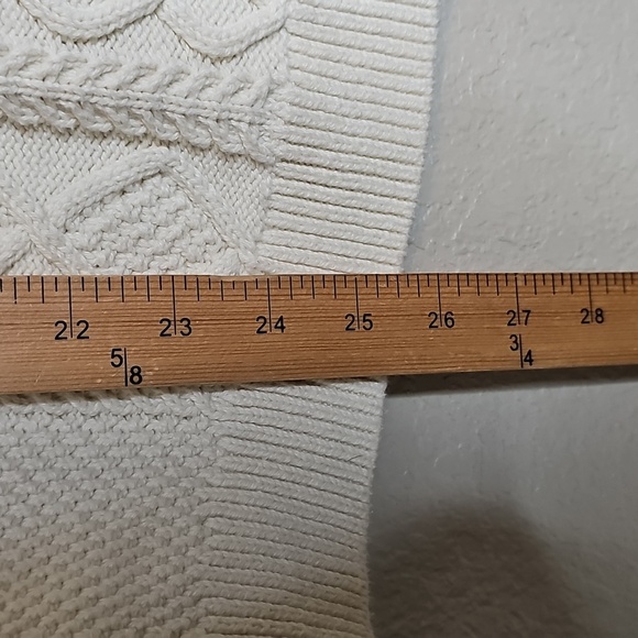 J.crew Medium Women's Cream Cotton Cable Knit Sweater - Picture 9 of 10